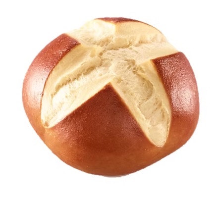 Pretzel bun round 2cuts cross out After baking 75gr